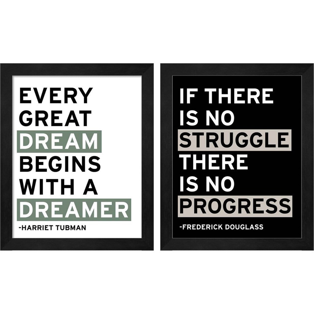 Motivation by Wild Apple Portfolio, 2 Piece Black Framed Art Set